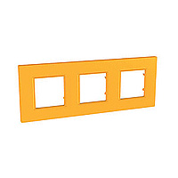 Unica Quadro Рамка на 3 поста, цвет  Оранжевый ― интернет магазин электротоваров Вип-Электро