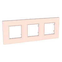 Unica Quadro Рамка на 3 поста, цвет  Розовый Жемчуг ― интернет магазин электротоваров Вип-Электро