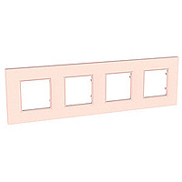 Unica Quadro Рамка на 4 поста, цвет  Розовый Жемчуг ― интернет магазин электротоваров Вип-Электро