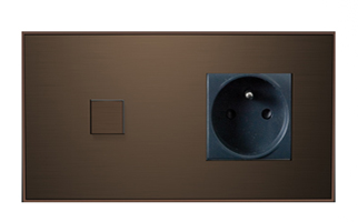 Lithoss SB1TMG Выключатель 1-кнопочный + 1 посад. место, 3А, 250V цвет Brons ― интернет магазин электротоваров Вип-Электро