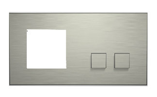 Lithoss SB2TMGL Выключатель 2-кнопочный справа + 1 посад. место, 3А, 250V цвет Inox ― интернет магазин электротоваров Вип-Электро