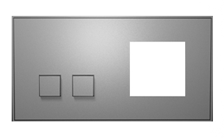 Lithoss SB2TMGR Выключатель 2-кнопочный слева + 1 посад. место, 3А, 250V цвет Alu Grey ― интернет магазин электротоваров Вип-Электро