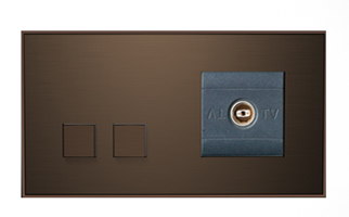 Lithoss SB2TMGR Выключатель 2-кнопочный слева + 1 посад. место, 3А, 250V цвет Brons ― интернет магазин электротоваров Вип-Электро