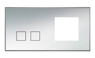 Lithoss SB2TMGR Выключатель 2-кнопочный слева + 1 посад. место, 3А, 250V цвет Chrome ― интернет магазин электротоваров Вип-Электро