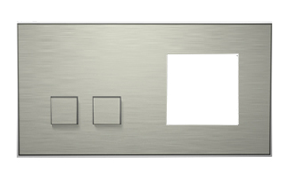 Lithoss SB2TMGR Выключатель 2-кнопочный слева + 1 посад. место, 3А, 250V цвет Inox ― интернет магазин электротоваров Вип-Электро