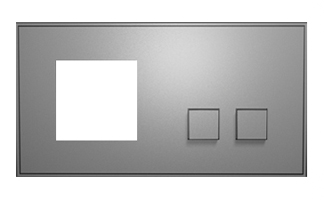 Lithoss SB2TMGL Выключатель 2-кнопочный справа + 1 посад. место, 3А, 250V цвет Alu Grey ― интернет магазин электротоваров Вип-Электро