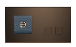 Lithoss SB2TMGL Выключатель 2-кнопочный справа + 1 посад. место, 3А, 250V цвет Brons ― интернет магазин электротоваров Вип-Электро
