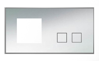 Lithoss SB2TMGL Выключатель 2-кнопочный справа + 1 посад. место, 3А, 250V цвет Chrome ― интернет магазин электротоваров Вип-Электро