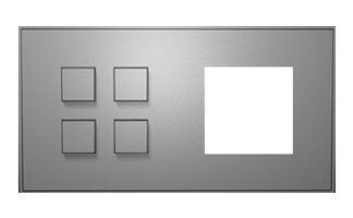 Lithoss SB4TMG Выключатель 4-кнопочный + 1 посад. место, 3А, 250V цвет Alu Grey ― интернет магазин электротоваров Вип-Электро