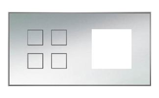 Lithoss SB4TMG Выключатель 4-кнопочный + 1 посад. место, 3А, 250V цвет Chrome ― интернет магазин электротоваров Вип-Электро