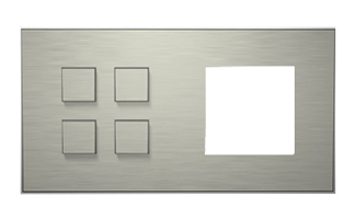 Lithoss SB4TMG Выключатель 4-кнопочный + 1 посад. место, 3А, 250V цвет Inox ― интернет магазин электротоваров Вип-Электро