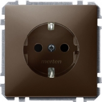 Merten SD Коричневый Розетка 1-ая с/з с защитными шторками ― интернет магазин электротоваров Вип-Электро