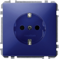 Merten SD Синий Розетка 1-ая с/з с защитными шторками ― интернет магазин электротоваров Вип-Электро