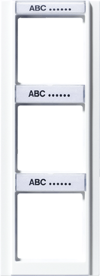 Jung A500 Рамка 3-кратная с полем для надписи; белая ― интернет магазин электротоваров Вип-Электро