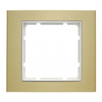 Berker B.3 Рамка цвет: золотой, вставка полярная белизна ― интернет магазин электротоваров Вип-Электро