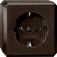 Merten Розетка 2к+з, для открытой проводки, 16А,250В, темно-коричневый