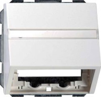 Gira F100 белый глянцевый Накладка с опорной пластиной и полем для надписи для розеток средств связи