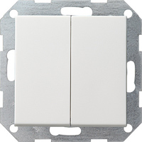 Gira S-55 белый глянцевый Выключатель 2-клавишный нажимной