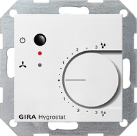 Gira S-55 белый глянцевый Электронный гигростат 230 В